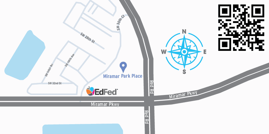 Map view of the EdFed Miramar Park Place branch