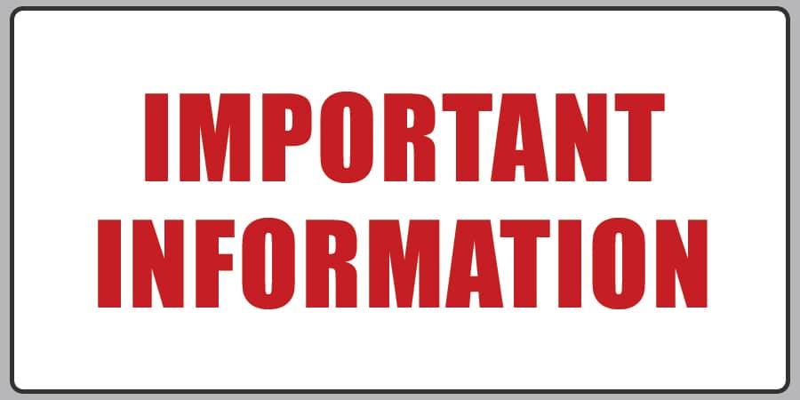 In bold red font, the words: Important Account Information.