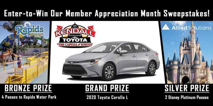 Sweepstakes giveaways. Grand Prize - A 2020 Toyota Carolla L. Silver Prize: 2 Disney Platinum Passes. Bronze Prize - 4 passes to Rapids Water Park.